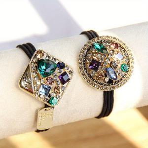 TEMU 한국 패션 라인스톤탄성머리고무밴드, 빈티지 엘레강트홀로우메탈헤어로프스크런치, 서양식포니테일,미트볼형발모, 헤어액세서리, 헤어타이, 라인스통스크런치, 금속ヘアスクラン치, 탄력적인 헤어밴드, 장식용헤어타이, 트렌디한 헤어스타일, 스타일리시여성