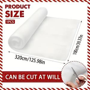 TEMU 1롤 320cm 두께 인조 눈 담요 100cm 폭, 크리스마스 겨울 창가장식 필름 촬영 소품 휴일 분위기 장면 천 계단 현관 DIY 배경 얼음과 눈 테마 파티 세팅용