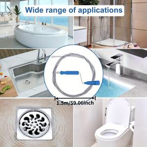 TEMU 스프링 메커니즘이 있는 수동 배수구 청소 도구 - 주거용 헤비듀티 배관 스네이크, 유연한 파이프 청소기, 인체공학적 핸들 및 스프링 작동 기능, 싱크대, 샤워기, 화장실, 하수구 청소용 (다중 사이즈)