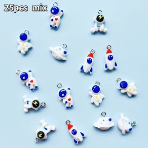 TEMU 25개 랜덤 우주 비행사 우주선 목걸이, 귀걸이 및 펜던트 추가