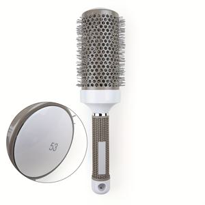 TEMU 헤어스타일링용 회색 알루미늄 튜브 세라믹 열전도성 볼륨 컬링 브러쉬