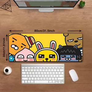 TEMU 카카오프렌즈 라이언 게이밍 마우스패드 1개 - 미끄럼 방지 고무 베이스, 세탁 가능, 데스크 액세서리, 사무실, 학교, 홈 데코, 데스크 매트, 팬과 친구를 위한 이상적인 선물