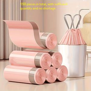 TEMU 튼튼한 드로스트링 쓰레기 봉투 75/150개입 - 믿을 수 있는 판매자, 풍부한 재고. 매우 두꺼운 대형 편리한 폴리에틸렌 쓰레기 봉투, 주방, 욕실, 침실, 거실에 적합 (집 정리용으로 좋음) | 드로스트링 고정