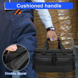 TEMU 14인치 내구성 있는 도구 키트, 스크래치 방지 바닥 디자인, 유지보수 및 기술자용 견고한 블랙 작업 케이스 - 다용도 수납공간이 있는 도구 정리 가방, 할로윈과 크리스마스 선물에 이상적, 도구 정리 보관함