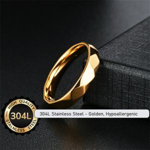 TEMU 1개 심플 패션 18K 골드 도금 로마틱 미니멀 링, 저자극성 스테인리스 스틸 러버스 4mm 밴드 프로미스 주얼리|탄생석