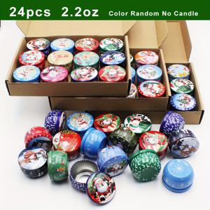 TEMU 크리스마스 테마 캔들 통 16개 세트, 뚜껑이 있는 2.2oz 캔들 용기, 캔들 만들기, 보관, DIY 캔들 통, 크리스마스 장식 파티 용품 (8/16/24개)