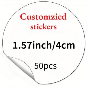TEMU 맞춤형 방수 및 자외선 차단 이미지 스티커 (3/4/5/6/7cm 사이즈), 50/100개입으로 구매 가능 - , 결혼식, 선물 및 마케팅에 적합 - 노트북, 물병 등에 완벽