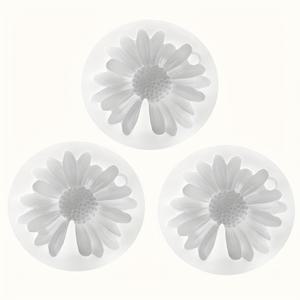 TEMU 3피스 데이지 실리콘 캔들 몰드 세트 (구멍 포함) - 3D 레진, 비누, 캔들, 석고 및 콘크리트 공예용 - DIY 수제 꽃무늬 향기 선물, 장식, 아로마 오너먼트 및 홈 액센트