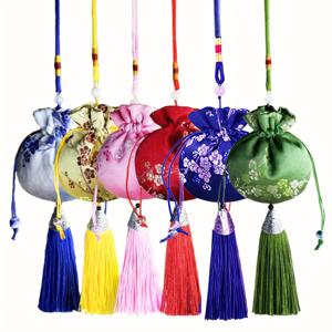 TEMU 6개 중국 스타일 사제트 가방, 주얼리 포장 가방, 자수 보관 가방 포켓 사제트 주얼리 선물 가방 드로스트링 동전 지갑 빈 사제트 가방, 크리스마스, 추수감사절, 결혼식, 할로윈 장식, 주얼리 정리함, 선물 상자에 적합