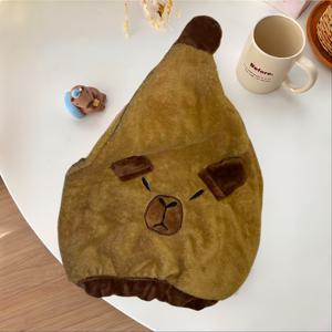 TEMU 카пи바라 산호 헤어 드라이기 타월 1개, 부드럽고 피부에 자극 없는, 흡수성 및 속건성 귀여운 헤어 드라이기 캡, 욕실용 카피바라 타월 헤어 드라이기 캡, 카피바라처럼 즐거운 삶, 고가치 및 고품질 헤어 드라이기 타월, 욕실 장식용 타월 캡, 기념품 선물, 삶의 질을 높여주는 헤어 드라이기 타월, 가정, 욕실, 여행, 해변 필수품