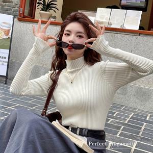 TEMU 가을, 겨울용 두꺼운 터틀넥 스웨터. 스타일리시한 한국 스타일 의상에 완벽하며, 매력적이고 패셔너블하게 디자인되었습니다.