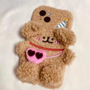 TEMU 휴대폰 케이스 - 휴대폰 케이스 - 안경 곰돌이 휴대폰 케이스는 S5, S6E, S7, S8, S9 Plus, S10 Ultra, S21E, S22/24/25 등 다양한 삼성 갤럭시 모델에 적합한 이상적인 보호 커버입니다. 입체적인 푹신한 디자인을 특징으로 합니다.