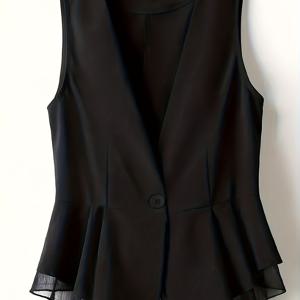 TEMU 여성 캐주얼 다기능 민소매 버튼업 탱크 탑|민소매