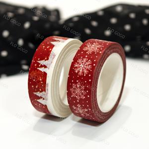 TEMU 2롤 와시 테이프 세트 - 눈송이와 소나무가 있는 레드 크리스마스 마스킹 테이프 - 각 10m X 1.5cm, 스크랩북, 선물 포장, DIY 공예, 시즌 스테이셔너리용