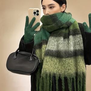 TEMU 가을 겨울 분위기 최고! 독특한 INS 스타일 디자인의 새로운 여성용 두꺼운 스카프, 눈길을 사로잡는 트렌디한 한국 패션 – 스웨트셔츠 & 코트와 완벽한 스타일링. 크리스마스 장식으로도 완벽한 시크한 액세서리|스카프
