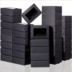 TEMU 남녀공용 선물용 10개입 창문과 뚜껑이 있는 소형 판지 상자 - 직접 조립하는 단색 선물 상자, 주얼리, 장신구 포장, 답례품, 수료증에 적합