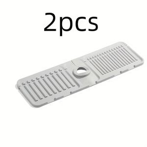 TEMU 2개 세트 방수 실리콘 싱크 매트 - 세탁실 겸용, 빠른 건조 흡수 트레이, 맞춤형 접이식 가장자리, 내구성 물막이 ( 싱크 라이너)|싱크대수전