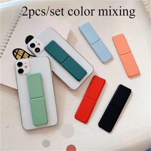 TEMU 2개 세트 세련되고 고급스러운 솔리드 컬러 접이식 슬라이드 디자인 폰 홀더, 심플하고 실용적인 멀티펑셔널 링 홀더 스탠드 (휴대폰 및 태블릿용)