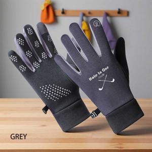 TEMU 1개 구멍이 있는 원클럽 골프 프린트 겨울 장갑 야외 장갑 따뜻한 장갑 스판덱스 따뜻하고 편안한 미끄럼 방지 손바닥 부드러운 내한성 터치스크린 사용 가능 야외 사이클링 하이킹 스키에 적합 이상적인 생일 선물 추수감사절 선물