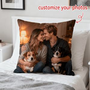 TEMU 1개 양면 맞춤 사진 프린트 쿠션 커버, 소파 쿠션 커버, 형제용 베개커버, 침실과 거실에 적합한 맞춤형 쿠션 커버, 크리스마스 선물, 개인화된 홈 베개커버, 나만의 사진 베개 만들기, 베개 내부 없음
