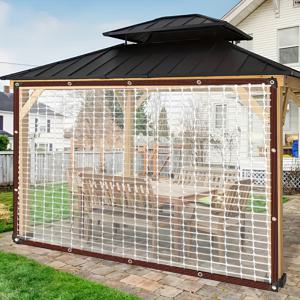 TEMU 78X78인치 특대형 투명 방수 타프 (실링 링 포함) - 파티오, 닭장, 현관 캐노피, 캠핑에 적합 | 방풍 및 단열 야외 커버, 사계절 정원 비 보호, 초대형 고강도 타프, 타프 커버