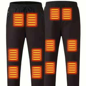TEMU 남녀 공용 열선 바지 (허리, 허벅지, 무릎 12개 열선 구역) - 충전식 배터리 작동, 3단계 온도 조절로 작업 또는 야외 활동 중 오래 지속되는 따뜻함을 제공하여 하루 종일 편안함을 유지|남자바지