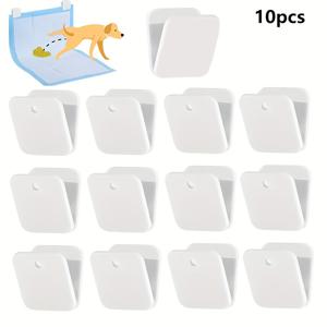 TEMU 10개 자가 점착식 강아지 소변 패드 - 사각 벽걸이형 훈련 클립, 소형견부터 중형견까지 적합, 내구성 좋은 플라스틱 실내 애완 동물용, 강아지 필수 위생 용품, 기능성 애완 동물 용품|배변패드