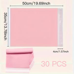 TEMU 반투명 핑크색 택배용 봉투 30/50개, 사계절용 수납백, 다기능 포장백, 냄새 차단 쓰레기 처리용 봉투, 5가지 사이즈 선택 가능, 내구성 있는 PE 소재, 경량, 고강도, 강한 하중 지지력, 자동 밀봉 디자인, 안전하고 신뢰할 수 있음, 냄새 누출 방지, 우편물 발송, 보관, 포장, 분류의 4가지 용도로 사용 가능