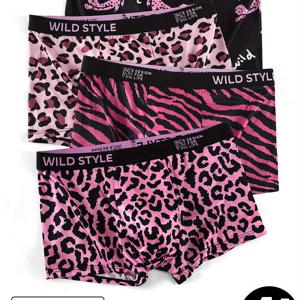 TEMU 4개 혼합 색상 패셔너블 프린트 남성용 속옷, 캐주얼 스포츠, 트렌디하고 섹시함, 통기성, 부드럽고 편안함, 다양한 색상 옵션의 남성용 드로즈, 할로윈 및 크리스마스 색상이 풍부한 탄성 허리 밴드