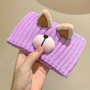 TEMU 귀여운 곰돌이 귀 머리띠 가을/겨울용, 5가지 색상으로 매칭 가능, 넓은 귀 머리띠, 트렌디한 세안용 머리띠, 따뜻하고 보호적인 헤드 액세서리