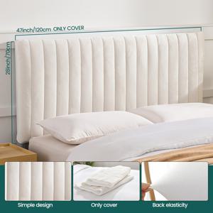 TEMU 1개 침대 헤드보드 커버 퀸 풀 캘리포니아 킹 사이즈 롱 프로텍터 쿠션 트윈 벨벳 침대 헤드보드 베개 커버 풀 퀸 더블 침대 탄성 패딩 우아한 더블 침대 싱글 침대 나무 침대 커플용|베개커버|쇼파침대
