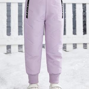 TEMU 여아용 따뜻한 롱 팬츠 | 플리스 안감, 편안하고 활용도 높은 겨울 필수템, 야외 활동에 적합, 두꺼운