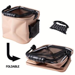 TEMU 생선용으로 설계된 접이식 3.7갤런 낚시 버킷, EVA 소재, 로프 포함, 바다, 호수 및 강 낚시, 캠핑에 적합 - 내구성이 뛰어난 휴대용 낚시 장비, 배터리 없음