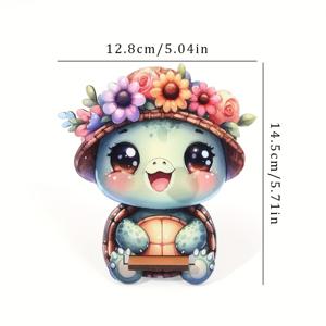 TEMU 1 나무 만화 거북이 안경 거치대, 귀여운 꽃 디자인 안경 전시대, 창의적인 동물 안경 거치대, 홈 데코레이션에 적합, 남녀 모두에게 이상적인 선물