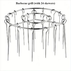 TEMU 스테인리스 스틸 그릴, 12-24개 꼬치 포함, 에어프라이어 스탠드, 닭고기, 소고기, 야채 등 그릴 가능, 뒤집을 필요 없음, 균일한 열 분포, 세척 용이, 가정용 주방 및 RV 주방에 적합|에어프라이어