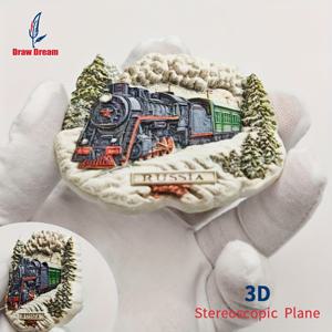 TEMU 1개 러시아 스노우 트레인 냉장고 자석, 여행 기념품, 입체 선물, 홈 주방 액세서리, 주방, 사무실, 집, 캐비닛, 식기세척기 장식용