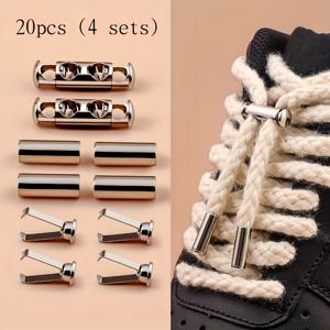 TEMU 20개 실버 & 블랙 스프링 버클 노타이 신발끈 잠금장치, 설치 불필요한 버튼 스타일 끈 잠금장치, 신발끈, 후드티, 재킷, 바지 및 케이블 정리용, 조절 가능한 금속 클립, 내구성 & 사용 편리성, DIY 공예 애호가를 위한 필수품, 후드티 조절기, 녹 방지 버클, 고품질 스프링, 노타이 신발끈 클립, 조절 가능한 패스너