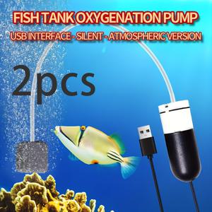 TEMU 1/2개 USB 수족관 산소펌프 - 저소음 고유량 어항 에어레이터, 가정 및 야외용 휴대형, 소형부터 대형 어항까지 컴팩트 디자인, 내구성 있는 수중 장비, 모던한 미학, 효율적인 디퓨저 디자인, 배터리 미포함
