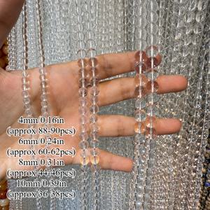 TEMU XULIN 천연 K9 화이트 보석 - 대형 광택 라운드 비즈 (4/6/8/10mm) DIY 주얼리 만들기용, K9 비즈 목걸이, 팔찌 & 귀걸이에 적합