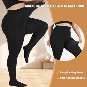 TEMU 여성용 플러스 사이즈 하이웨이스트 150D/90니들 두꺼운 보온 타이츠 - 엉덩이 리프팅 & 불투명 커버리지, 겨울용 보온, 드레스/코스튬 아래 착용 가능, 기계 세탁 가능 (라지 사이즈)