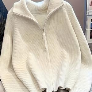 TEMU 우아한 캐주얼 여성 스웨터 | 부드러운 골지 오픈 프론트 긴소매 가디건, 루즈핏, 단색, 편안한 중동 스타일, 따뜻하고 포근함, 가을 및 겨울용|가디건