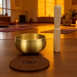 TEMU 수제 구리 사운드 볼 - 10.0Cm 넉넉한 볼, 골드 코팅, 요가, 명상, 젠 미학, 마음챙김 활동용, 요가 애호가를 위한 영적 악기