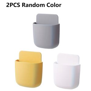 TEMU 랜덤 컬러 2개 리모컨 보관함 - 휴대폰 거치대 - 벽걸이 침대 옆 선반 | 리모컨 보관 | 드릴 없이 설치 가능