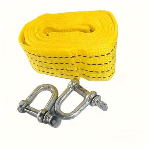 TEMU U자형 금속 후크가 있는 1개 튼튼한 비상 견인 로프 | 내구성이 뛰어난 나일론 스트랩, 120 lbs 인장 강도, 차량 구조, 캠핑, 야외 사용에 적합, 안전하고 유연한 견인 도구, 고강도 재료, 범용 적합성