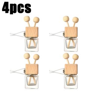 TEMU 4개 향수 디퓨저 병 | 차량 통풍구에 적합, 직사각형 유리, 귀여운 차량 내부 액세서리 (향수 미포함, 향기), 배터리 없음|향수