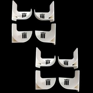 TEMU 8개 세트 벽걸이/카운터탑 스토리지 랙 - 헤어 컬러, 스트레이트너, 필름 롤 & 쓰레기 봉투용 - 접착식 또는 클램프 장착 가능한 플라스틱 박스, 공구 없이 조립, 욕실 캐비닛 도어 또는 벽 선반용 공간절약형 랙