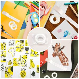 TEMU 1500개 접착 점, 풍선 테이프, 스티커 점, 양면 접착 점, 15롤 양면 점 스티커, 투명 제거 가능 라운드 점 테이프, 흔적 없는 풍선 스티커 점, 공예 선물 포장 결혼식 크리스마스 축제 장식용