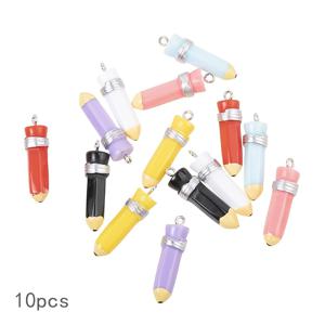 TEMU 10개입 레진 3D 연필 펜던트, 목걸이, 팔찌, 키체인 등 주얼리 제작에 완벽한 액세서리