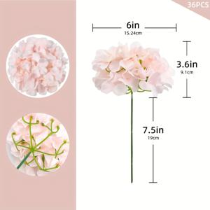 TEMU 36개입 연분홍 인조 수국 꽃다발, 포도덩굴 센터피스 포함, 웨딩·홈 테이블 아치 장식용, 실내 화병 , 크리스마스와 추수감사절에 완벽한 선물