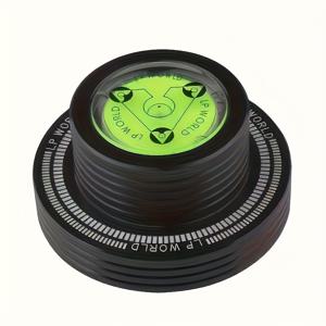 TEMU 고정밀도 50Hz LP 바이닐 레코드 플레이어 스테빌라이저 - 알루미늄 합금 바이닐 레코드 무게 클립, 사운드 품질을 향상시킵니다. 버블 수준 지시자, 배터리가 필요하지 않습니다.